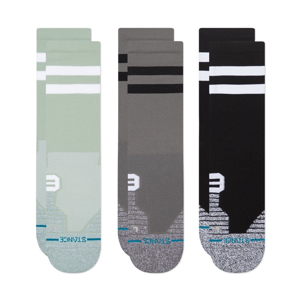 Stance performance socks 3-Pack crew length size large (M9-13)